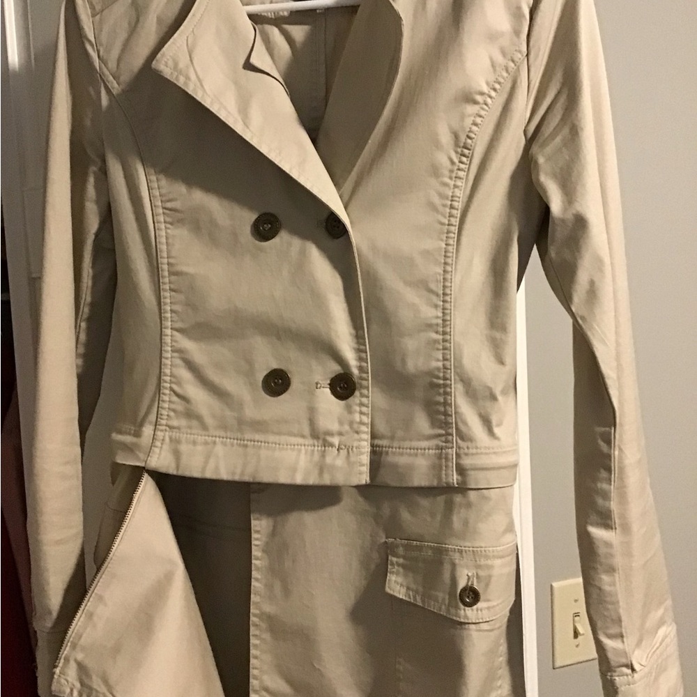 Tan trench coat